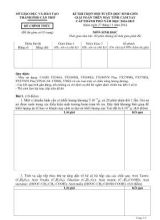Đề thi chọn học sinh giỏi Sinh học 12 - Năm học 2014-2015 - Sở GD & ĐT Cần Thơ